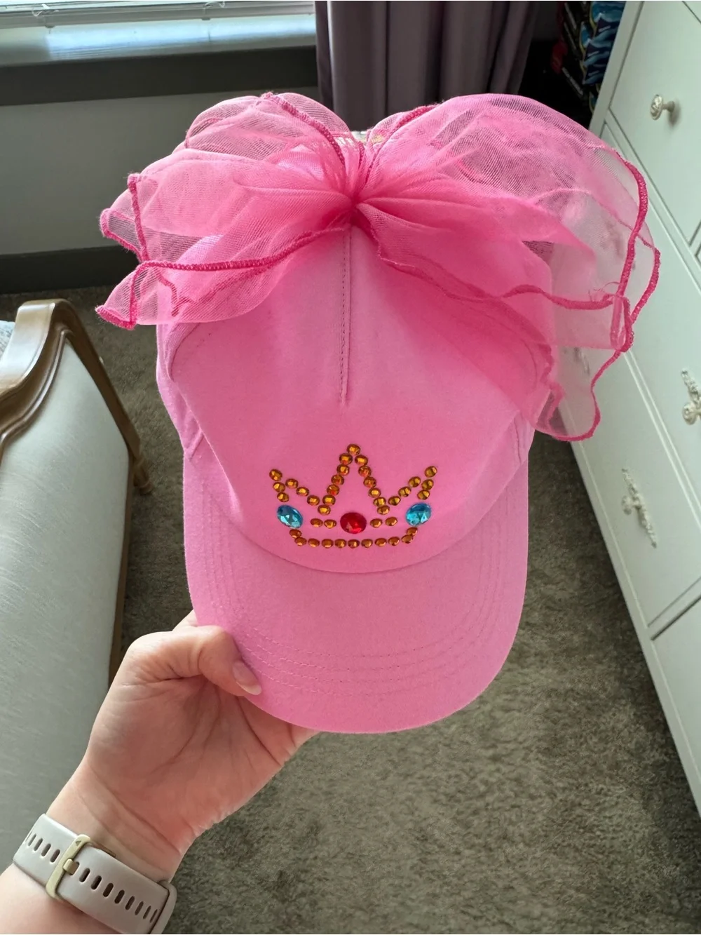 Nintendo Princess Peach Crown Hat with Gem Accents